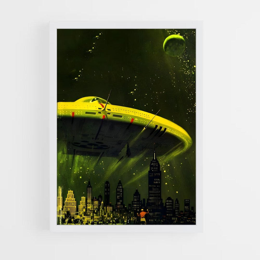 Poster Saucer City – affiche Espace rétro (vue 3)